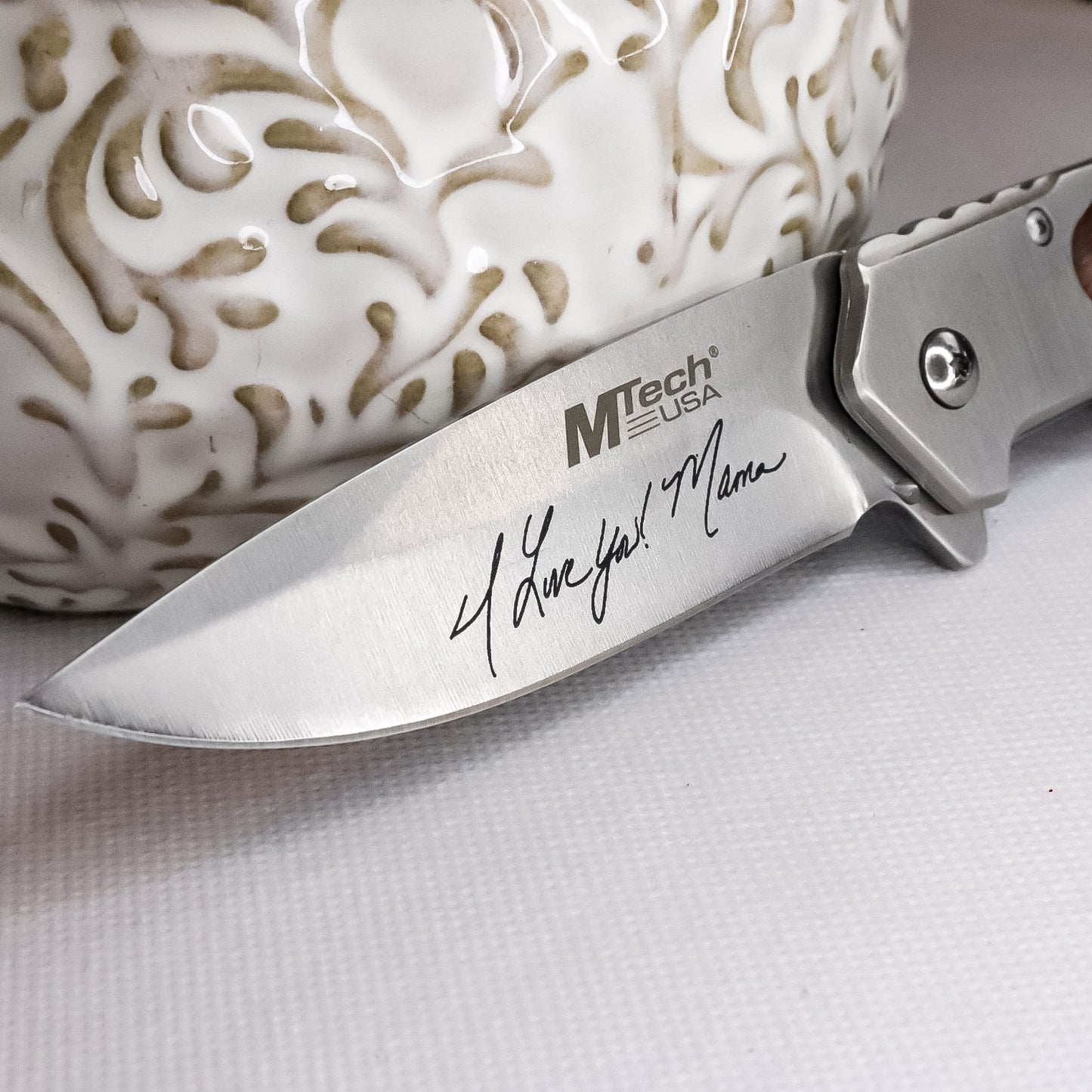 Memorial Fingerprint Engraved Pocket Knife