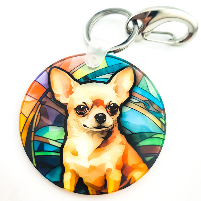 Dog Stained Glass Keychain